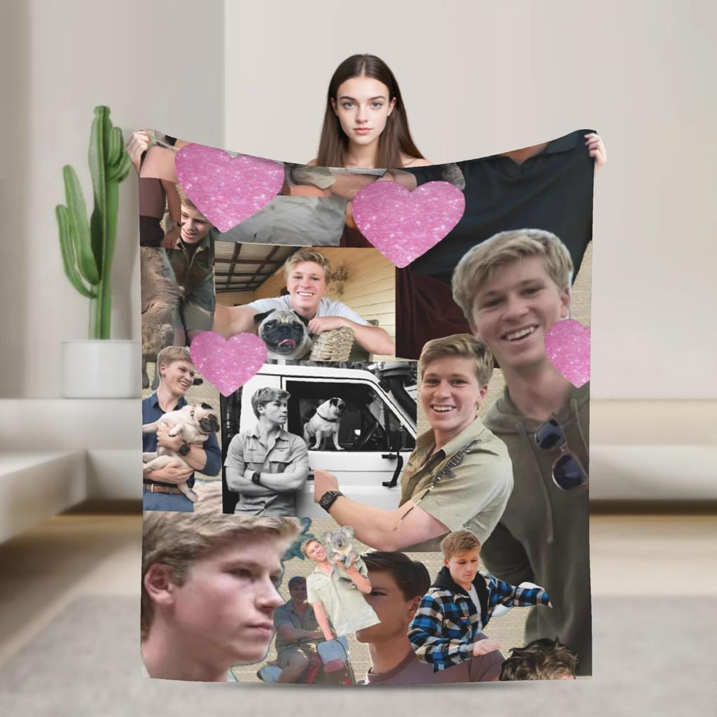 Robert Irwin Super Warm Blanket Picnic Plush Throw Blanket Novelty Home Decor Flannel Bedspread Sofa Bed Cover