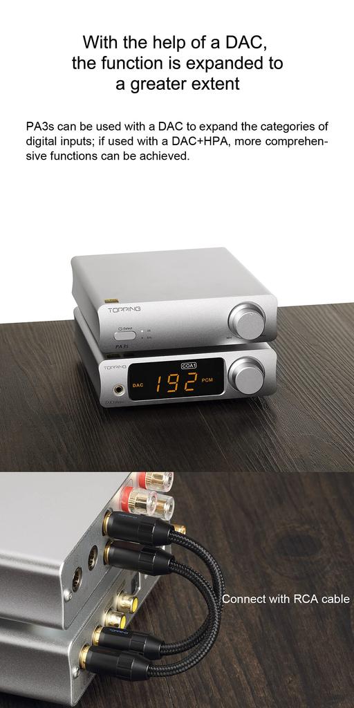 TOPPING PA3s Усилитель мощности MA12070 2 Class D Full Balance Single End AMP 80W 2 RCA TRS Усилитель мощности (Серебряный)