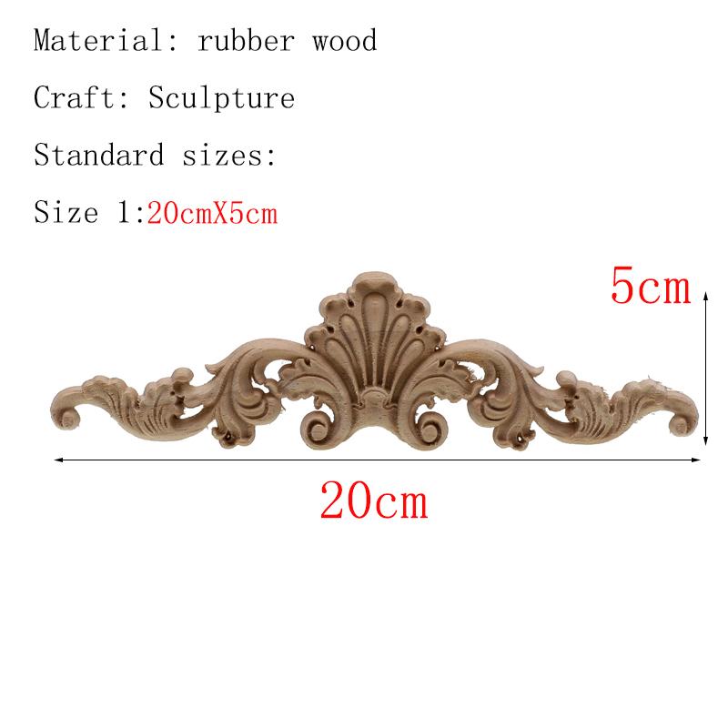 1Pc Unique Natural Floral Wood Carved Wooden Figurines Crafts Corner Appliques Frame Wall Door Furniture Woodcarving Decorative