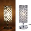 Tomshine Crystal Bedside Table Lamp Decorative Desk Light with Dual USB Charging Port Modern