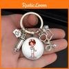 Nurse Care Dental Keychain With Medical Syringe And Stethoscope Gift Pattern