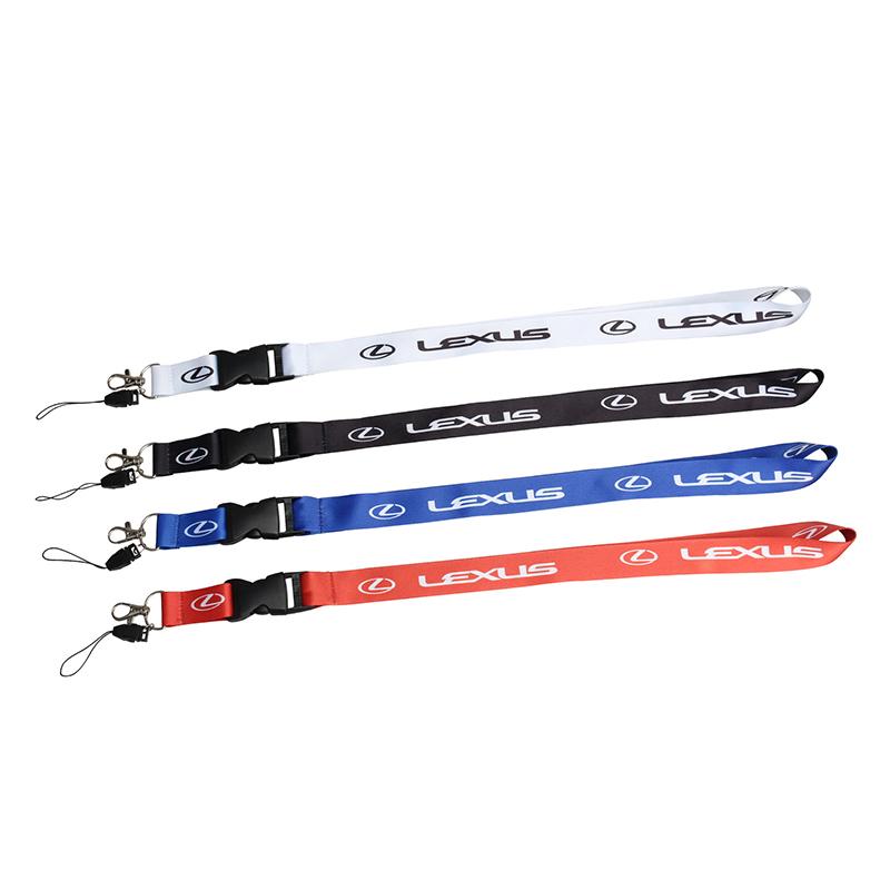 1pc Car Lanyard Straps Double-sided Logo Cell Phone Hanging Work Lanyard Car Keychain Auto Accessories Pendant Men Gift Key Ring
