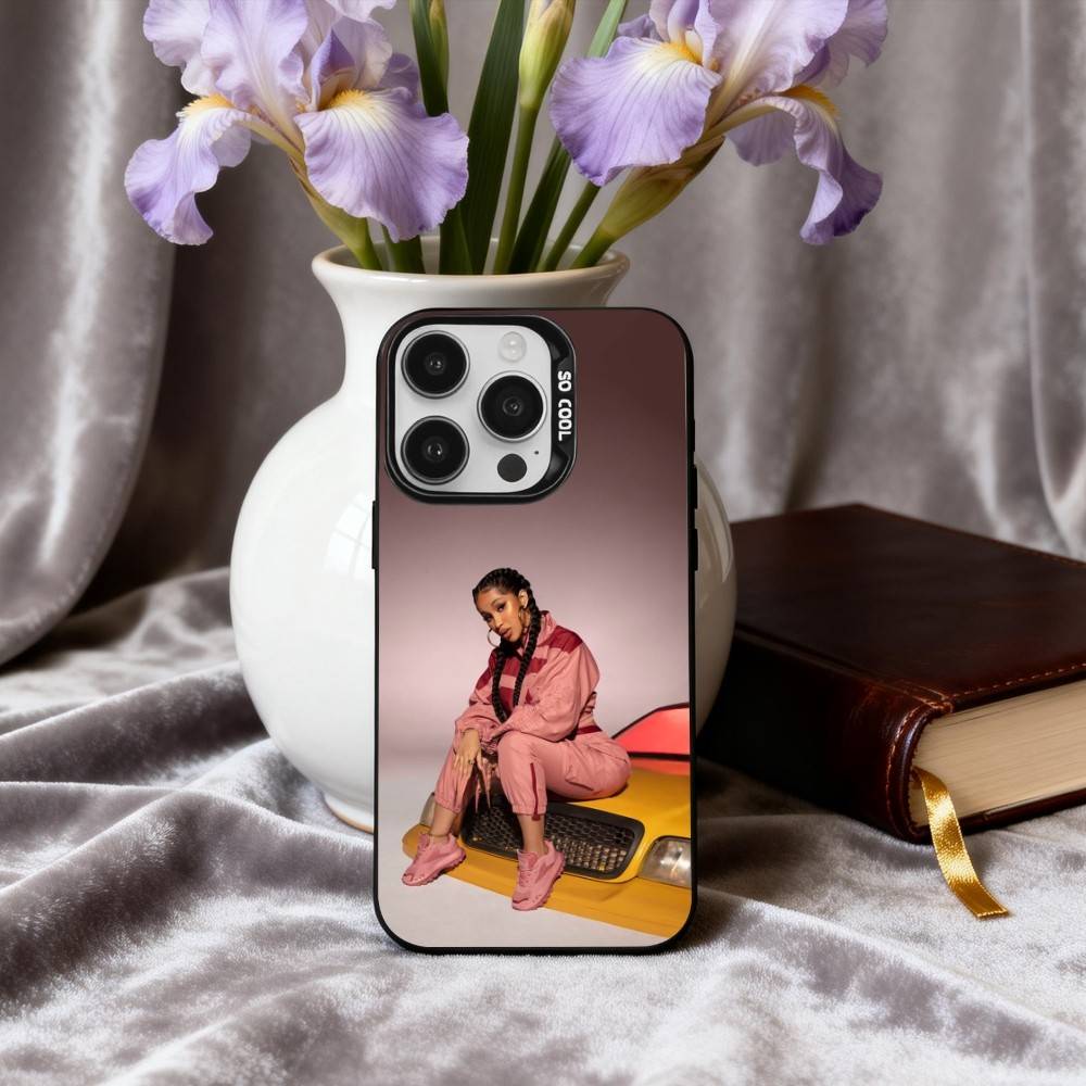 Уверенный C-Карди Би Певица Чехол для телефона Для iPhone17,16,15,14,13,12,11 Plus,Pro Max Черный Конфетный серебристый чехол для телефона