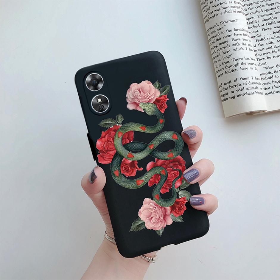 For OPPO A17 Phone Case CPH2477 Flower Butterfly Casing TPU Soft Silicone Back Cover for Oppo A17 A 17 Shell OppoA17 Bumper Capa