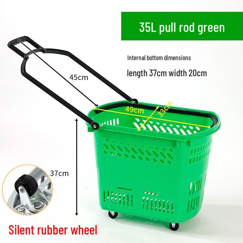 Jingyu Supermarket Shopping Basket with Wheels