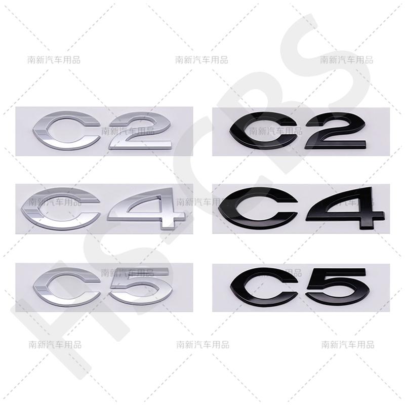ABS C2 C4 C5 Rear Trunk Emblem Logo Badge For Citroen C2 C4 C5 Car Styling Rear Trunk Stickers Emblem Tailgate Decal Accessories ait256