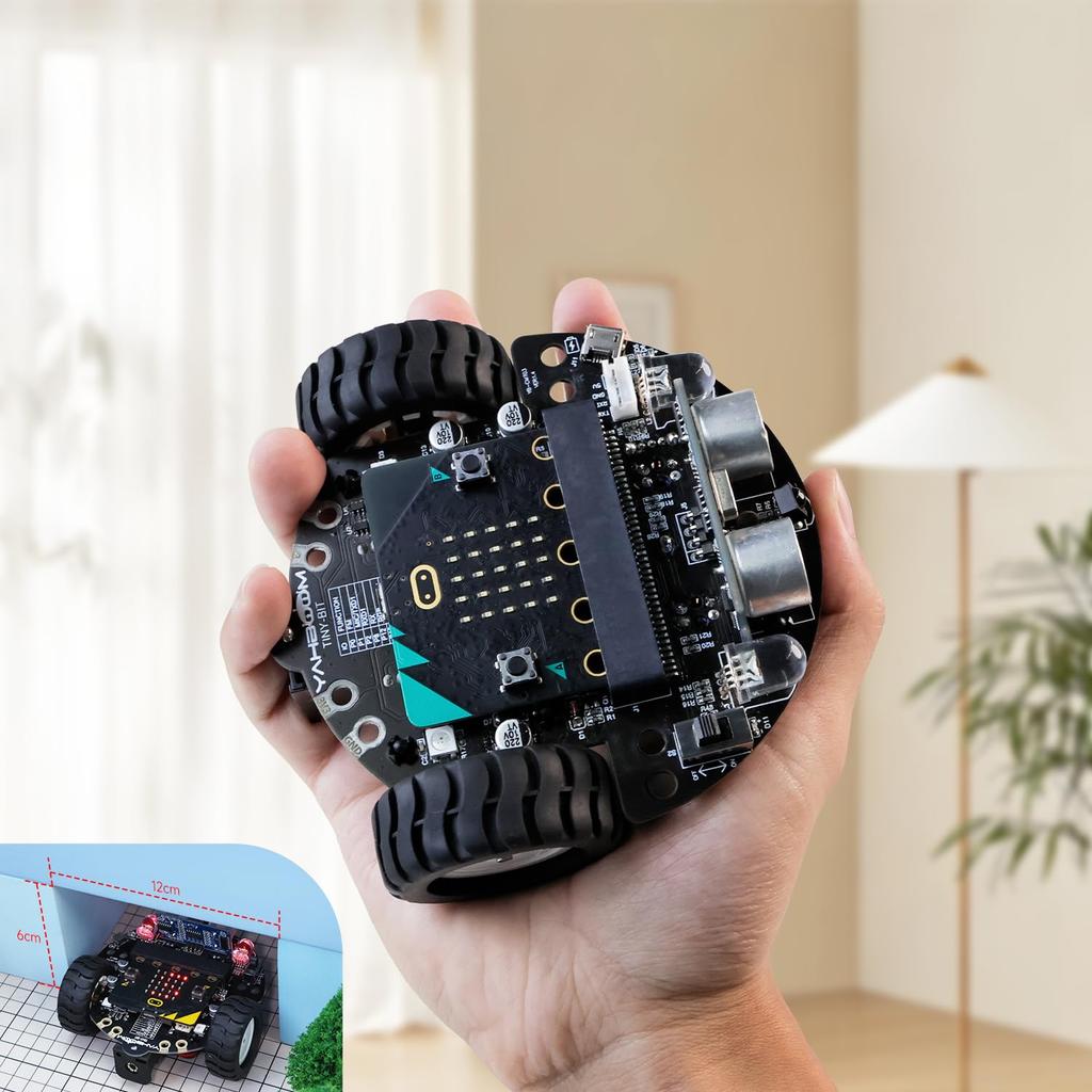 Yahboom Microbit Programming Intelligent Robot App Control STEM Education DIY Evacuation Obstacle Robot Applies To Electronic Contest Youth,