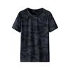 Мужская летняя футболка Ice Sik с короткими рукавами и камуфляжным принтом, свободный тонкий пуловер с круглым вырезом, уличная одежда, повседневная одежда средней длины, повседневный спортивный топ для бега
