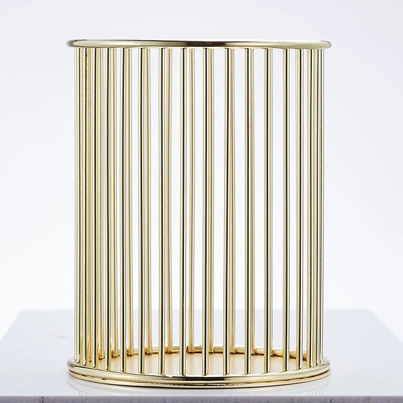 Настольный держатель для ручек, офисный школьный футляр для хранения, металлический, золотой, розовый, золотой ящик, настольная ручка, органайзер для карандашей, домашний декор, для хранения макияжа