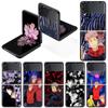 Luxury Case For Samsung Galaxy Z Flip 4 3 5G Black PC Hard Phone Cases Fashion Back Cover ZFlip Funda Anime Jujutsu Kaisen Shell