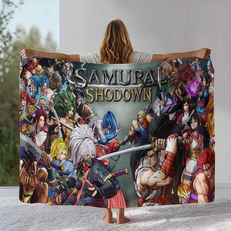 Ретро Фланелевое Одеяло Samurai Spirits Shodown, Сверхмягкий Теплый Плюшевый Плед для Дома, Спальни, Кровати, Дивана, Офиса, Кемпинга, Пикника
