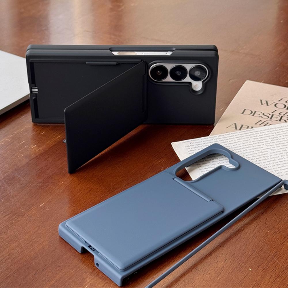 Чехол-книжка с отделениями для карт и функцией подставки для Samsung Galaxy Z Fold 7 6 5G Fold6 ZFold6 zfold6, однотонный защитный чехол из ПК