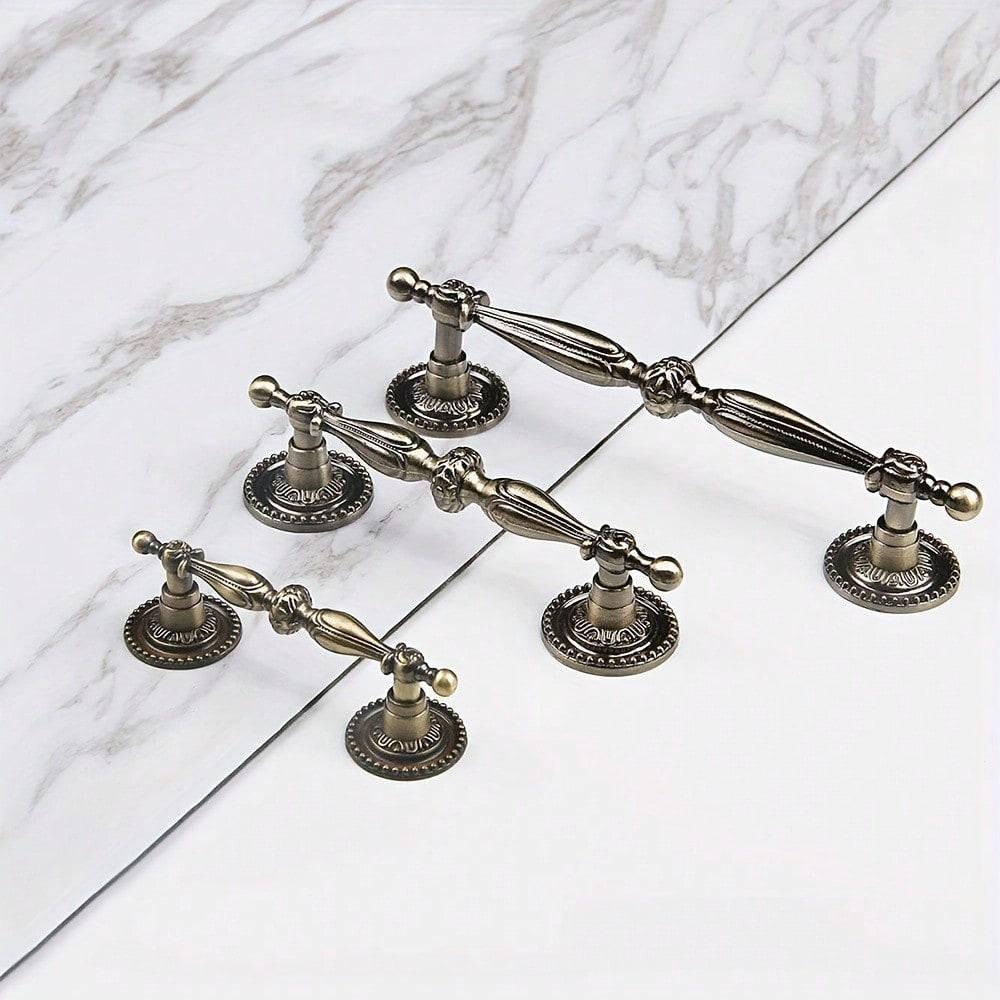 (8 шт) Ручки для шкафов, антикварные винтажные ручки для кухонной мебели в европейском стиле для спальни с винтами