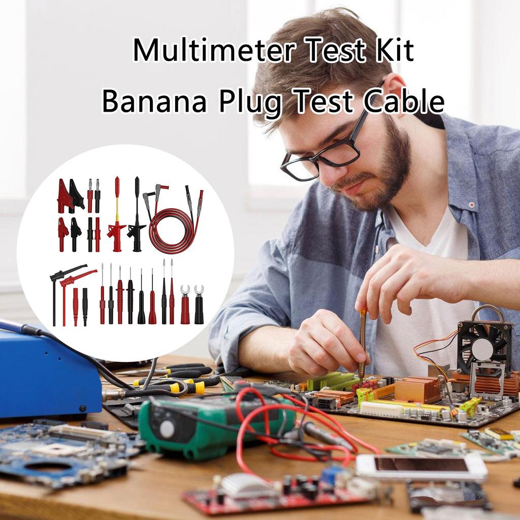 25Pcs Multimeter Test Leads with Wire Piercing Probes Clips Test Tweezer Test Leads Set for Digital Multimeter Testing