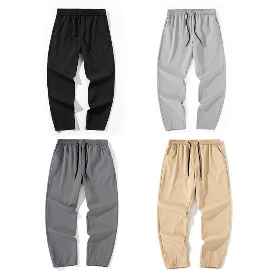 Мужские брюки с эластичным поясом, уличная одежда, тонкие стильные повседневные брюки с прямыми штанинами, популярные универсальные 3D кройки