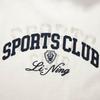 Li-Ning Футболка Sports Lifestyle Series с круглым вырезом и длинным рукавом, с принтом букв, женские футболки, цвет: белый, темно-синий AHSV010-1