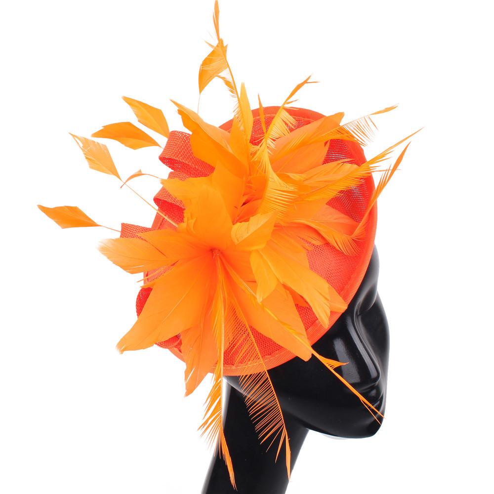 Deep Leather Powder Boutique Banquet Mesh Top Hat Hemp Headgear Bridal Wedding Dress Mesh Feather