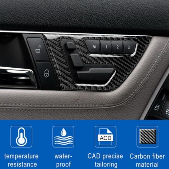 Carbon Fiber Inner Door Panel Cover Trim For Mercedes-Benz C-class W204 Type A