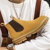 Мужские ботинки Chelsea Fashion Shoes Желтые мужские кожаные ботильоны Роскошные повседневные высокие мужские высококачественные классические туфли для инструментов