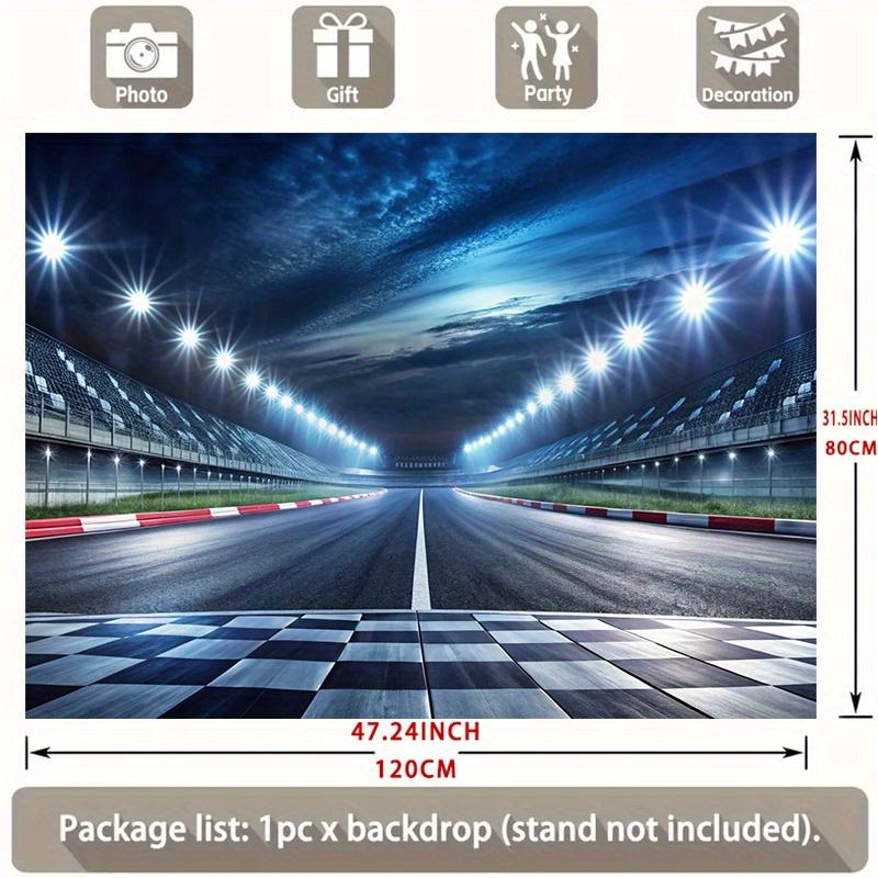 A night scene background picture of a racing track suitable for sports events, very suitable for birthday celebration activities