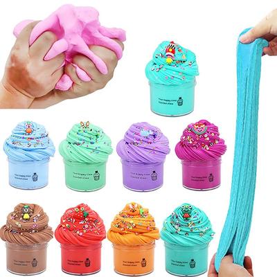 1 шт. Радужный глиняный слайм DIY Масляные слаймы Фруктовый набор Игрушки Обучение Антистресс Аксессуары Мягкие шармы Игрушка для вечеринки для детей Подарки
