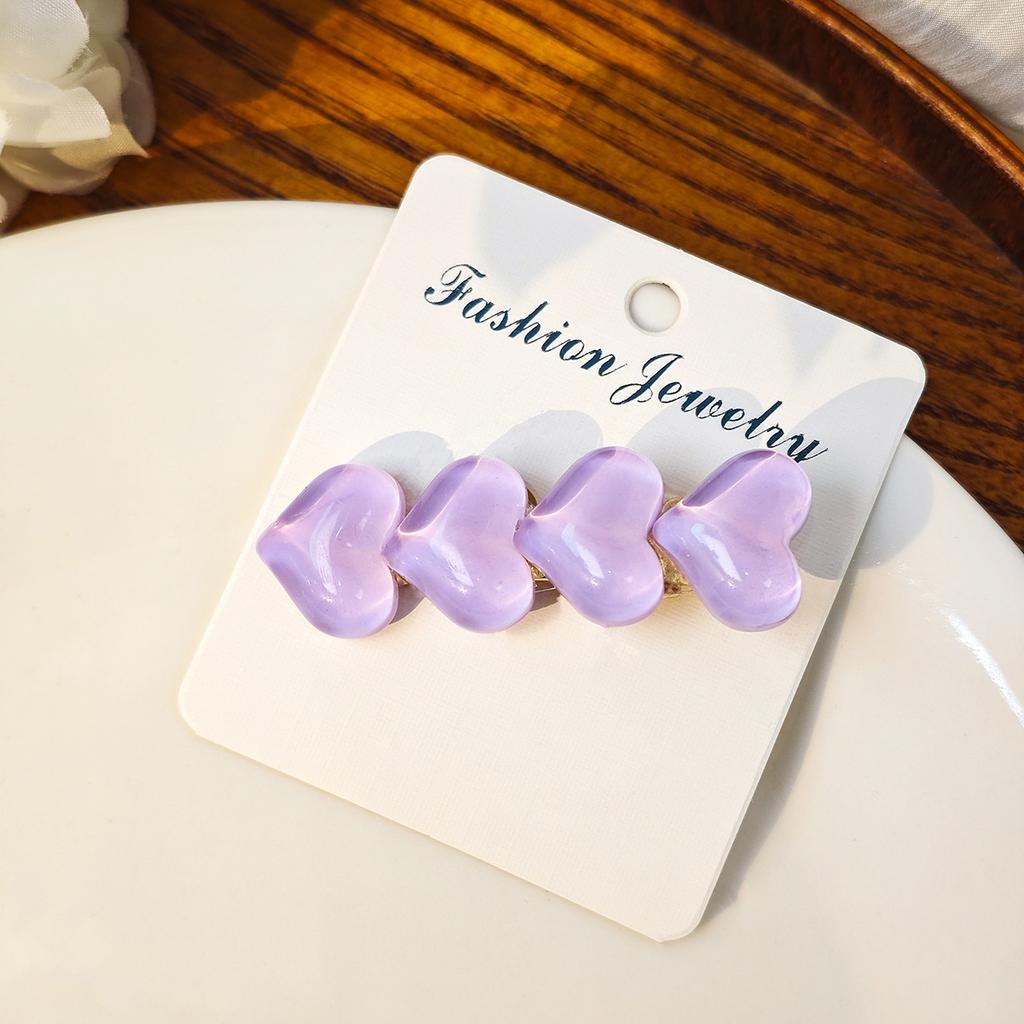 Dongdaemun Simple Color Ice Glitter Love Hairpin, Sweet Dopamine Children'S Bangs Duck Bill Clip