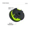 Замена шпули для триммера Ryobi Rac143 36V 20 футов Автоподача Аккумуляторная катушка с леской для сорняков