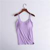 Women's Modal with Padded Camisole Tank Top Without Steel Ring Cups One Body Outwear Bottoming Underwear Yoga Sports T-shirt