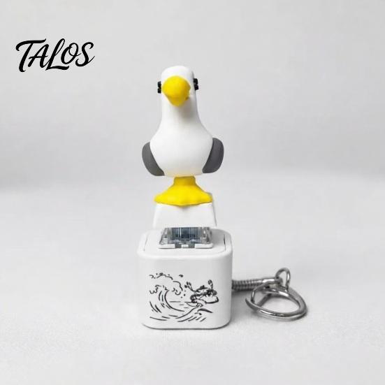 Брелок-кнопка со звуком чайки и лягушки Talos, Креативная игрушка-пищалка для снятия стресса со звуками животных и светодиодной подсветкой, Перезаряжаемая пищалка-игрушка для детей и взрослых