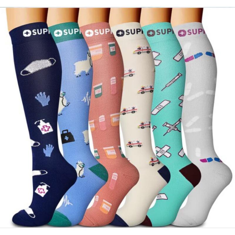 Calf Socks Women's Summer High Elastic Stockings Compression Socks Shaping Leg Socks European and American Sports Pressure Socks