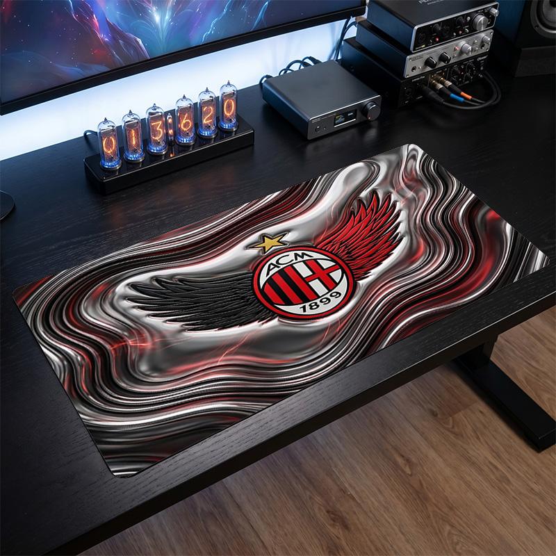 Большой коврик для мыши с принтом AC Milan, нескользящий мягкий резиновый игровой коврик для стола, декор для офисного ноутбука компьютера