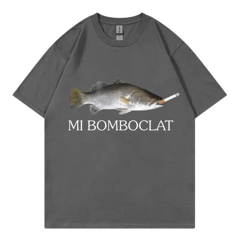 Funny Bomboclat Fish Meme Tshirt High Street Fashion Trend Y2k Short Sleeve Tshirts Unisex Unisex Harajuku Vintage Style T Shirts