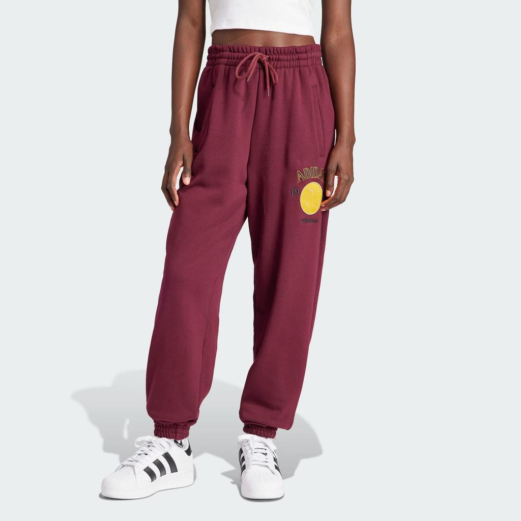 adidas Оригинальные спортивные штаны Moomin с вышивкой, трикотажные спортивные штаны для женщин, темно-фиолетовые IL2449