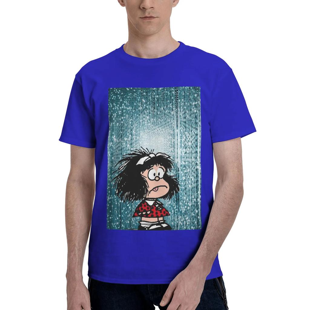 Mafalda Cute Men TShirt Plus Size T Shirts Mens ONeck Cotton Tees Short Summer Male