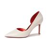 Остроконечные боковые пустые красные подошвы женские тонкие каблуки свадебные туфли высокого класса темперамент сексуальные универсальные туфли на высоком каблуке одинарные туфли