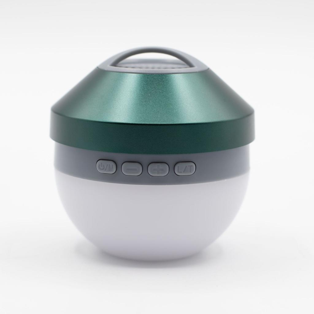 Green Camping Hanging Light and Mini Speaker