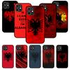 For iPhone  11 12  8 Plus Mini Pro X XR XS Max 4 5 7 6 6S 8 SE Phone Case Black Cover Shell Soft Etui Albanian Flag Eagle