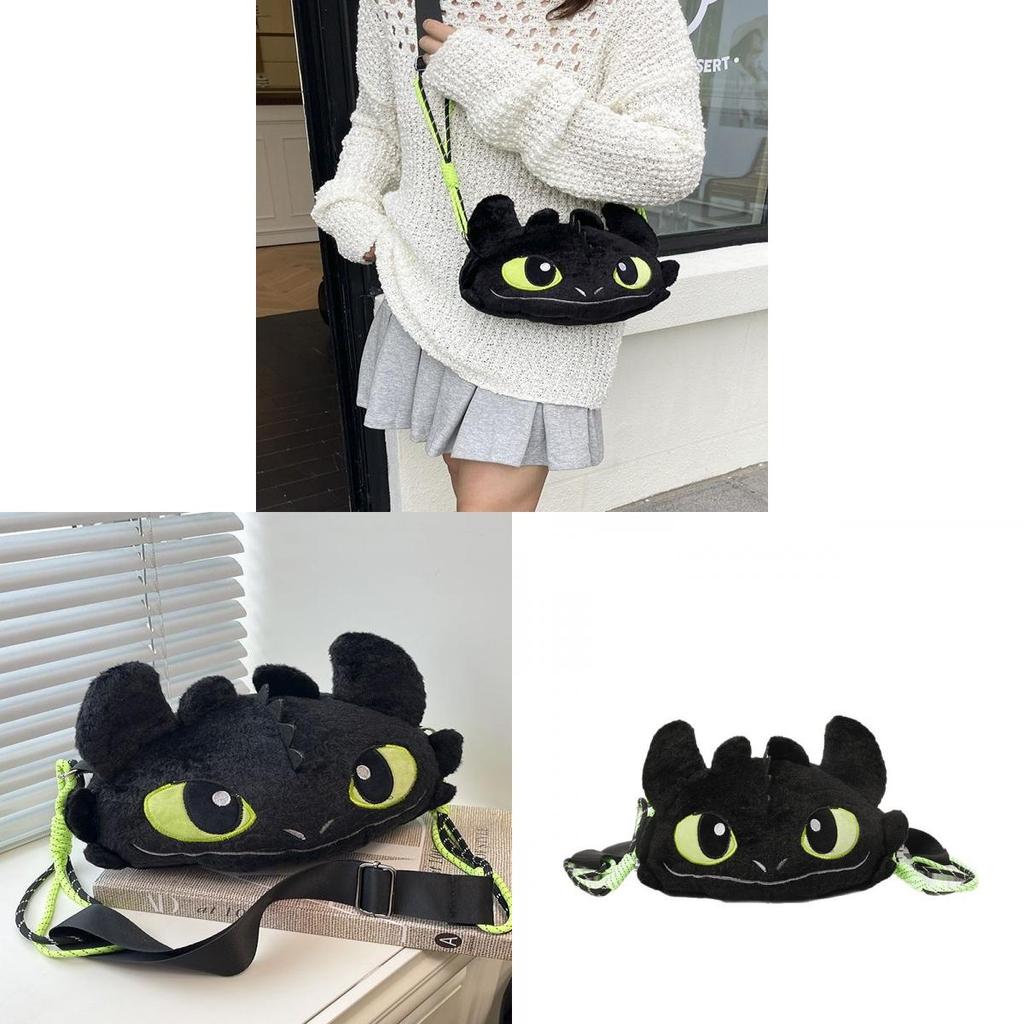 How To Train Your Dragon Toothless Plush Shoulder Bag With Padded Straps For Casual And School Use