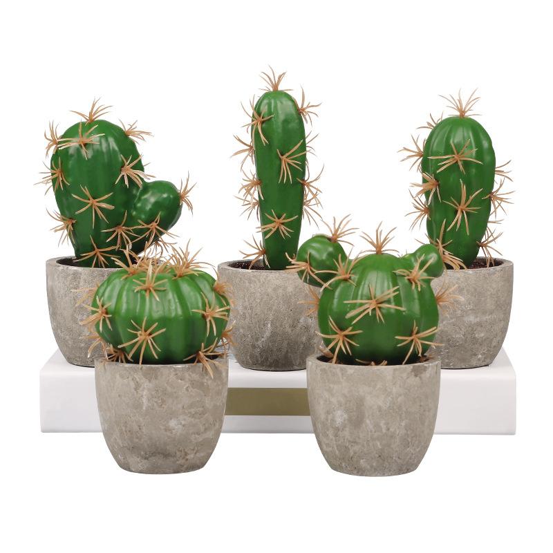 Simulation Foam Cactus/Cactus Potted Plant, Micro-Landscape Office Home Decoration Diy Simulation Potted Plant