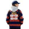 2026 Fall Winter Color Block Striped Letter Print Hoodie Casual Sweatshirt Men Women