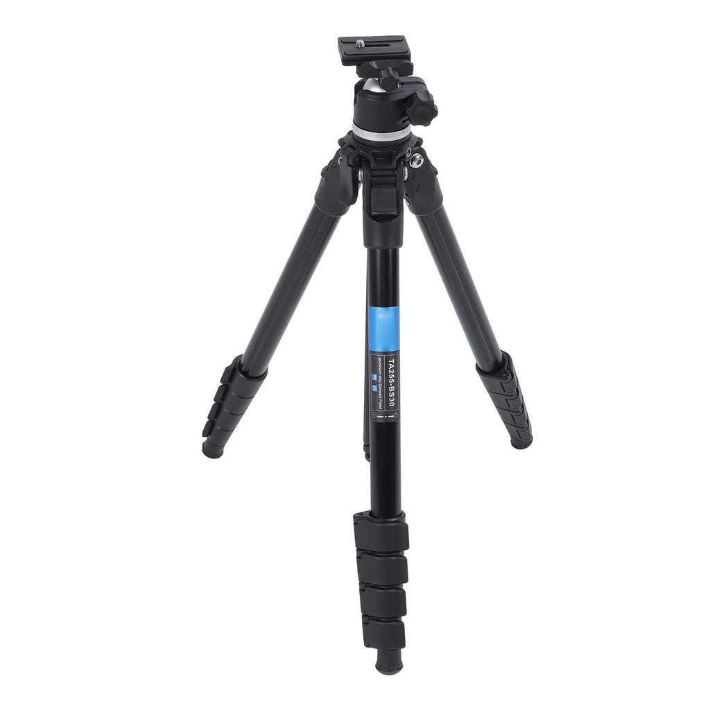 Camera Tripod with Ball Head Center Column Quick Release Plate Aluminum Alloy Travel Tripod for