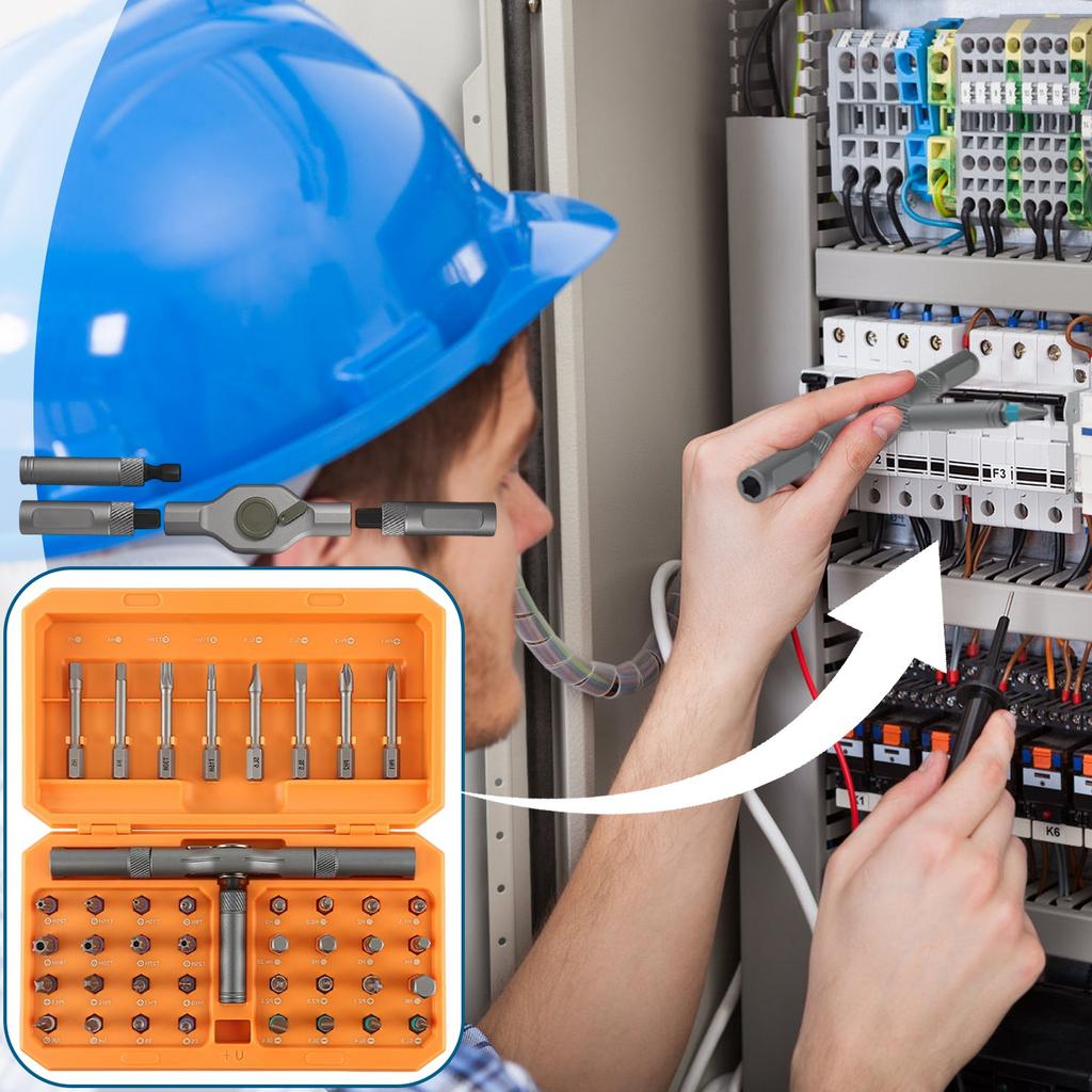 Magnetic Screwdriver,24&1 Magnetic Screwdriver Set, DIY Ratchet Screwdriver Set, Detachable Ratchet Handle, Portable Compact Tool Kit (42-in-1