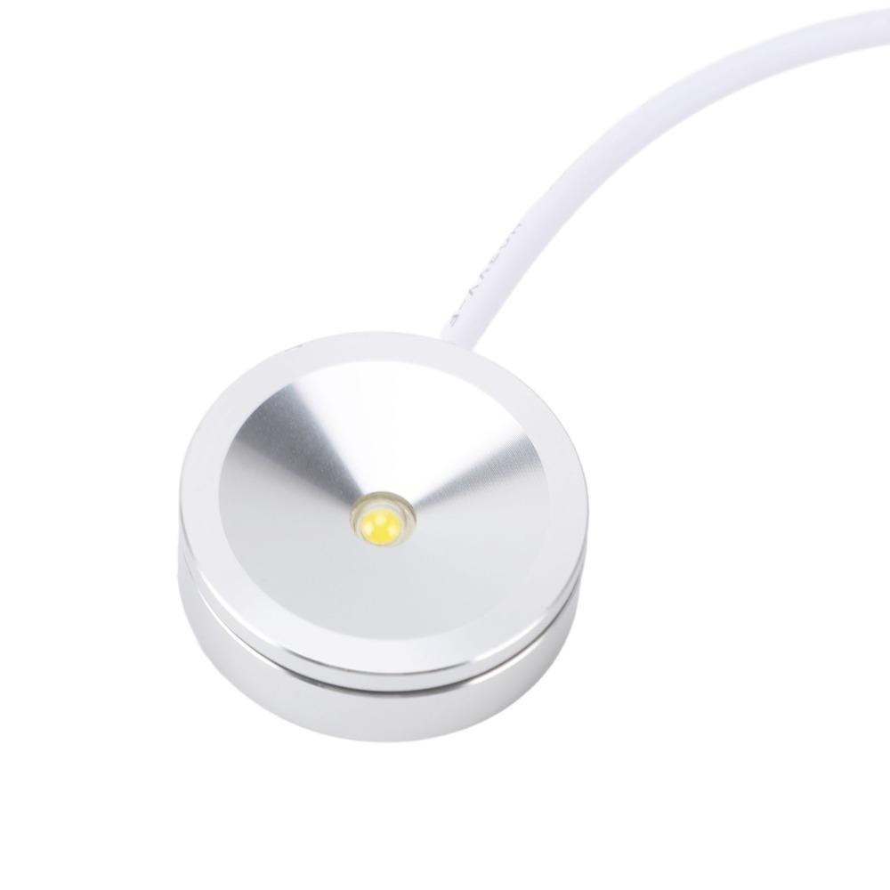 2pcs 5V Small LED Showcase Lamps Round Display Lights USB Mini Spotlights Cabinet Lighting