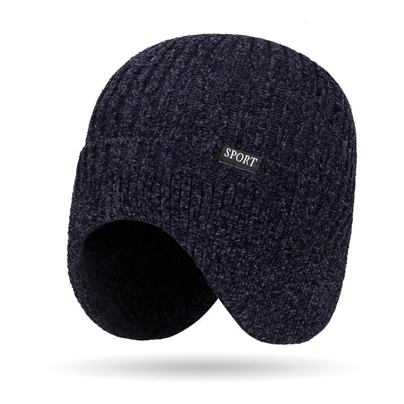 Зимняя шапка и наушники из синели: Ветрозащитная, плотная, теплая вязаная шапка для велоспорта для мужчин и женщин.