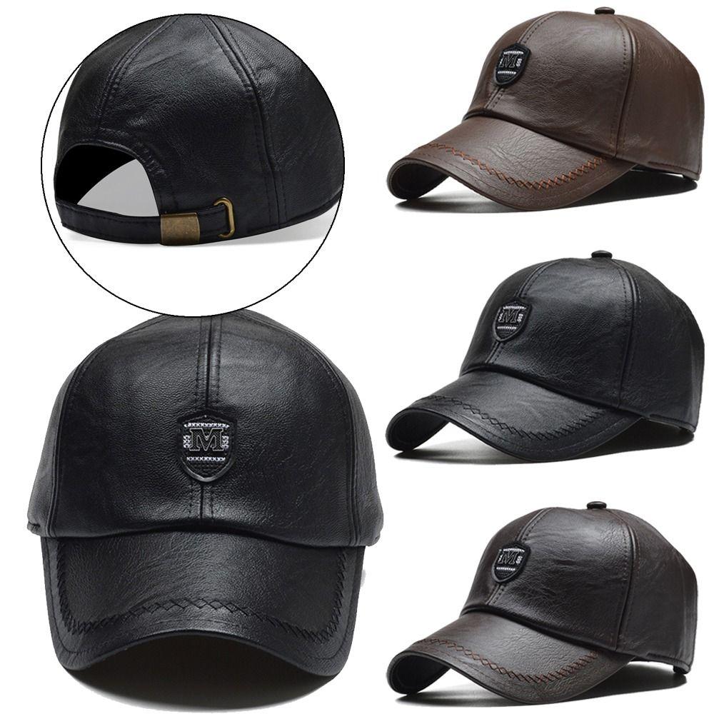 Регулируемые кожаные бейсболки Осень Зима Кепки Snapback Модные папины кепки Мужчины Женщины