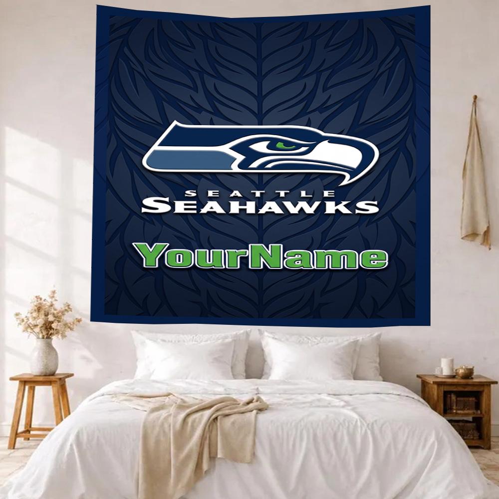 Seattle Seahawks Custom Your Name Wall Decor Tapestry Art For Pet Memorial Birthdaywedding Party Backdrop Family Gift