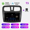 Автомобильное радио Android Auto Carplay для Renault Logan Sandero 2014-2017 Мультимедийный проигрыватель Головное устройство Стерео GPS Навигация BT WIFI 2+32 ГБ