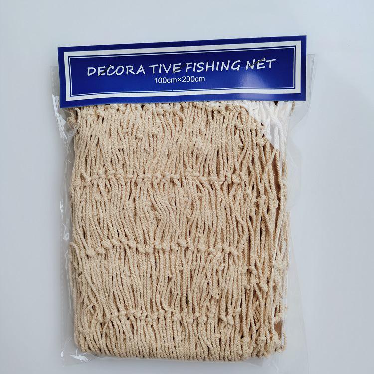 Хлопковая рыболовная сеть ручной работы, настенное украшение с ракушками и поплавками