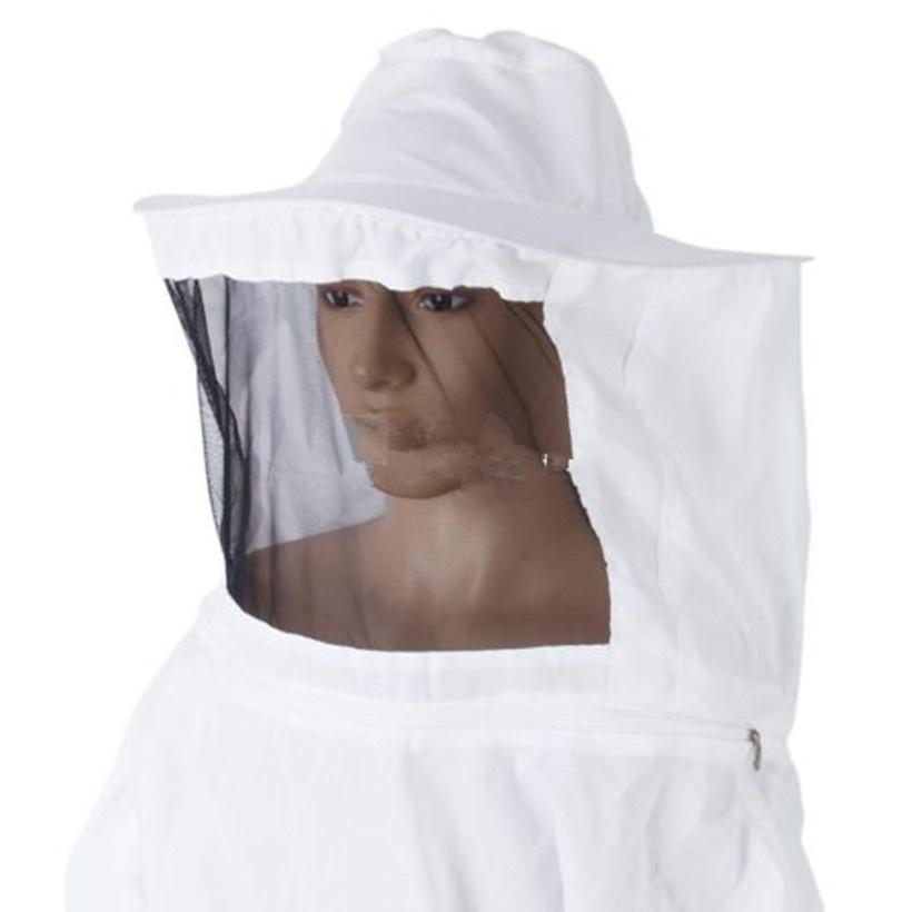 Home Beekeeping Smock Veil Bee Protective Clothes Hat Pull Over Livestock Supplies White Zip Jacket Suit