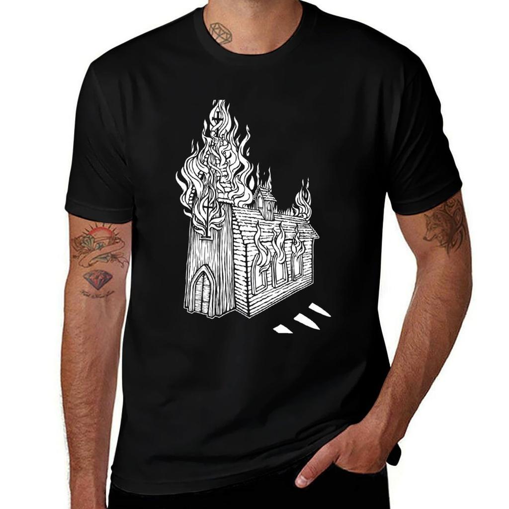 Church Fire TShirt Classic Crew Neck Cotton TShirt